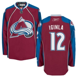 Jarome Iginla Youth Reebok Colorado Avalanche Authentic Red Burgundy Home NHL Jersey