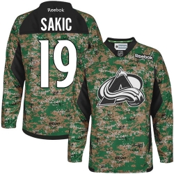 Joe Sakic Reebok Colorado Avalanche Authentic Camo Veterans Day Practice NHL Jersey