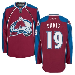 Joe Sakic Youth Reebok Colorado Avalanche Authentic Red Burgundy Home NHL Jersey