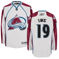 Joe Sakic Youth Reebok Colorado Avalanche Premier White Away NHL Jersey