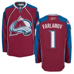 Semyon Varlamov Reebok Colorado Avalanche Premier Red Burgundy Home NHL Jersey