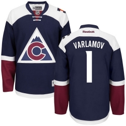 Semyon Varlamov Reebok Colorado Avalanche Authentic Blue Third NHL Jersey