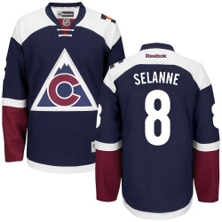 Teemu Selanne Reebok Colorado Avalanche Authentic Blue Third NHL Jersey