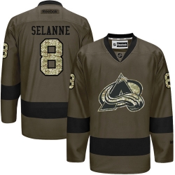 Teemu Selanne Reebok Colorado Avalanche Authentic Green Salute to Service NHL Jersey