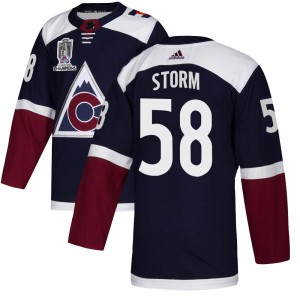 Ben Storm Youth Adidas Colorado Avalanche Authentic Navy Alternate 2022 Stanley Cup Champions Jersey