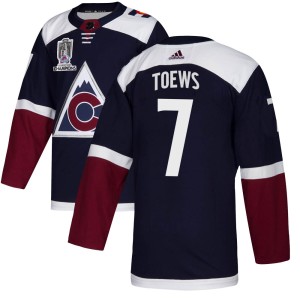 Devon Toews Youth Adidas Colorado Avalanche Authentic Navy Alternate 2022 Stanley Cup Champions Jersey