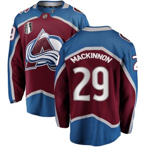 Nathan MacKinnon Youth Fanatics Branded Colorado Avalanche Breakaway Maroon Home 2022 Stanley Cup Final Patch Jersey