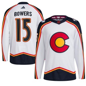 Shane Bowers Youth Adidas Colorado Avalanche Authentic White Reverse Retro 2.0 Jersey