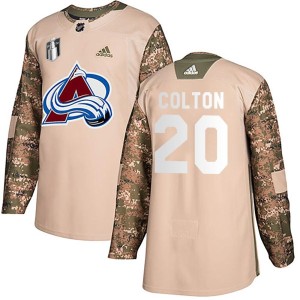 Ross Colton Youth Adidas Colorado Avalanche Authentic Camo Veterans Day Practice 2022 Stanley Cup Final Patch Jersey