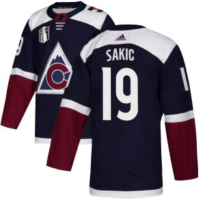 Joe Sakic Youth Adidas Colorado Avalanche Authentic Navy Alternate 2022 Stanley Cup Final Patch Jersey