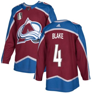 Rob Blake Men's Adidas Colorado Avalanche Authentic Burgundy Home 2022 Stanley Cup Final Patch Jersey