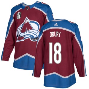 Chris Drury Men's Adidas Colorado Avalanche Authentic Burgundy Home 2022 Stanley Cup Final Patch Jersey