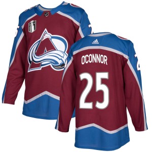 Logan O'Connor Men's Adidas Colorado Avalanche Authentic Burgundy Home 2022 Stanley Cup Final Patch Jersey