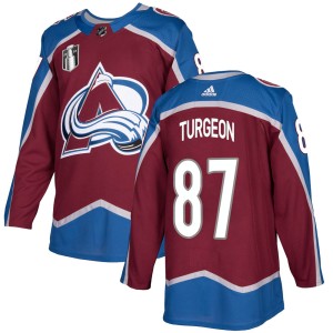Pierre Turgeon Men's Adidas Colorado Avalanche Authentic Burgundy Home 2022 Stanley Cup Final Patch Jersey