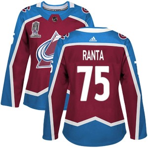 Sampo Ranta Women's Adidas Colorado Avalanche Authentic Burgundy Home 2022 Stanley Cup Champions Jersey