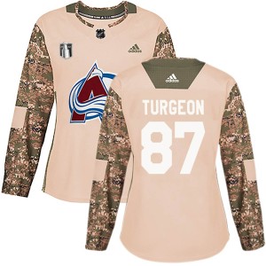 Pierre Turgeon Women's Adidas Colorado Avalanche Authentic Camo Veterans Day Practice 2022 Stanley Cup Final Patch Jersey