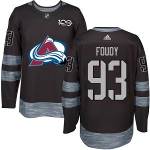 Jean-Luc Foudy Youth Colorado Avalanche Authentic Black 1917-2017 100th Anniversary Jersey