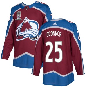 Logan O'Connor Men's Adidas Colorado Avalanche Authentic Burgundy Home 2022 Stanley Cup Champions Jersey