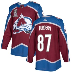 Pierre Turgeon Men's Adidas Colorado Avalanche Authentic Burgundy Home 2022 Stanley Cup Champions Jersey