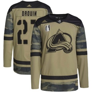 Jonathan Drouin Youth Adidas Colorado Avalanche Authentic Camo Military Appreciation Practice 2022 Stanley Cup Final Patch Jerse