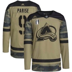 Zach Parise Youth Adidas Colorado Avalanche Authentic Camo Military Appreciation Practice 2022 Stanley Cup Final Patch Jersey