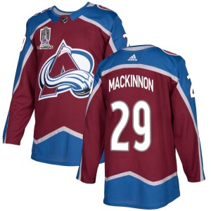 Nathan MacKinnon Youth Adidas Colorado Avalanche Authentic Burgundy Home 2022 Stanley Cup Champions Jersey