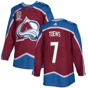 Devon Toews Youth Adidas Colorado Avalanche Authentic Burgundy Home 2022 Stanley Cup Champions Jersey