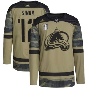 Chris Simon Men's Adidas Colorado Avalanche Authentic Camo Military Appreciation Practice 2022 Stanley Cup Final Patch Jersey