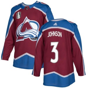 Jack Johnson Youth Adidas Colorado Avalanche Authentic Burgundy Home 2022 Stanley Cup Final Patch Jersey