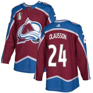 Oskar Olausson Youth Adidas Colorado Avalanche Authentic Burgundy Home 2022 Stanley Cup Final Patch Jersey