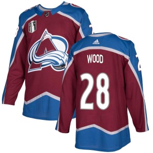 Miles Wood Youth Adidas Colorado Avalanche Authentic Burgundy Home 2022 Stanley Cup Final Patch Jersey