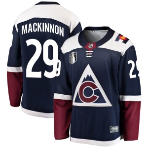 Nathan MacKinnon Youth Fanatics Branded Colorado Avalanche Breakaway Navy Alternate 2022 Stanley Cup Final Patch Jersey
