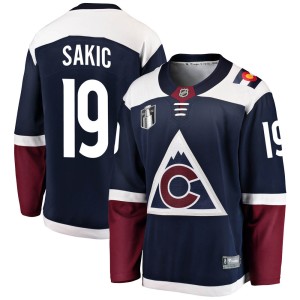 Joe Sakic Youth Fanatics Branded Colorado Avalanche Breakaway Navy Alternate 2022 Stanley Cup Final Patch Jersey