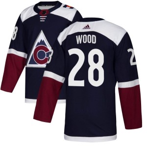 Miles Wood Youth Adidas Colorado Avalanche Authentic Navy Alternate Jersey