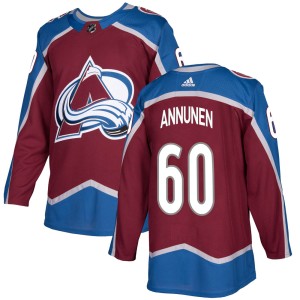 Justus Annunen Youth Adidas Colorado Avalanche Authentic Burgundy Home Jersey