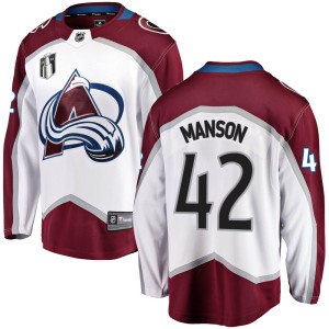 Josh Manson Youth Fanatics Branded Colorado Avalanche Breakaway White Away 2022 Stanley Cup Final Patch Jersey