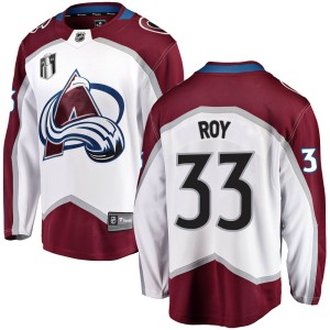 Patrick Roy Youth Fanatics Branded Colorado Avalanche Breakaway White Away 2022 Stanley Cup Final Patch Jersey