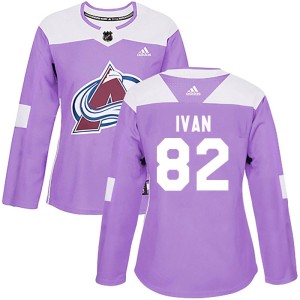 Ivan Ivan Women's Adidas Colorado Avalanche Authentic Purple Fights Cancer Practice Jersey
