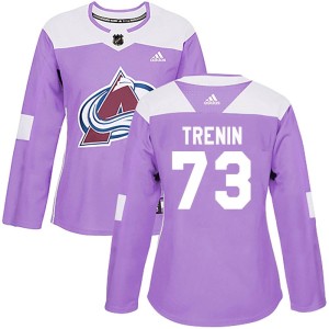 Yakov Trenin Women's Adidas Colorado Avalanche Authentic Purple Fights Cancer Practice Jersey
