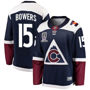 Shane Bowers Youth Fanatics Branded Colorado Avalanche Breakaway Navy Alternate 2022 Stanley Cup Champions Jersey