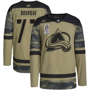 Raymond Bourque Youth Adidas Colorado Avalanche Authentic Camo Military Appreciation Practice 2022 Stanley Cup Champions Jersey