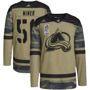 Trent Miner Youth Adidas Colorado Avalanche Authentic Camo Military Appreciation Practice 2022 Stanley Cup Champions Jersey