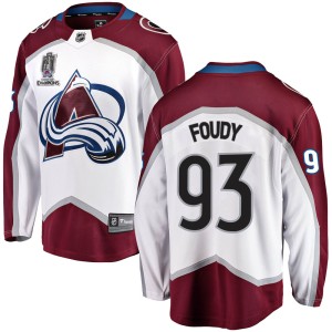 Jean-Luc Foudy Men's Fanatics Branded Colorado Avalanche Breakaway White Away 2022 Stanley Cup Champions Jersey