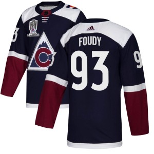 Jean-Luc Foudy Youth Adidas Colorado Avalanche Authentic Navy Alternate 2022 Stanley Cup Champions Jersey