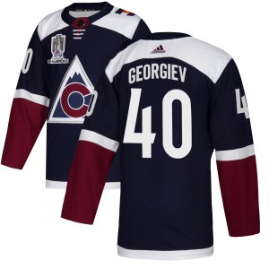 Alexandar Georgiev Youth Adidas Colorado Avalanche Authentic Navy Alternate 2022 Stanley Cup Champions Jersey