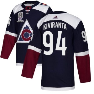Joel Kiviranta Youth Adidas Colorado Avalanche Authentic Navy Alternate 2022 Stanley Cup Champions Jersey
