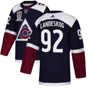 Gabriel Landeskog Youth Adidas Colorado Avalanche Authentic Navy Alternate 2022 Stanley Cup Champions Jersey