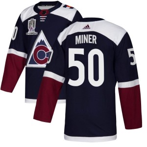 Trent Miner Youth Adidas Colorado Avalanche Authentic Navy Alternate 2022 Stanley Cup Champions Jersey
