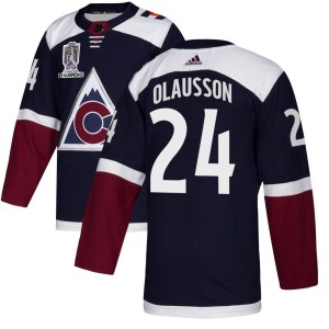Oskar Olausson Youth Adidas Colorado Avalanche Authentic Navy Alternate 2022 Stanley Cup Champions Jersey