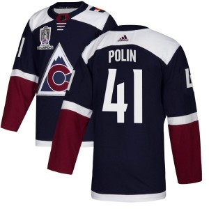 Jason Polin Youth Adidas Colorado Avalanche Authentic Navy Alternate 2022 Stanley Cup Champions Jersey